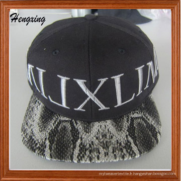 Chapeau de Snapback de mode en cuir fait sur commande de bord